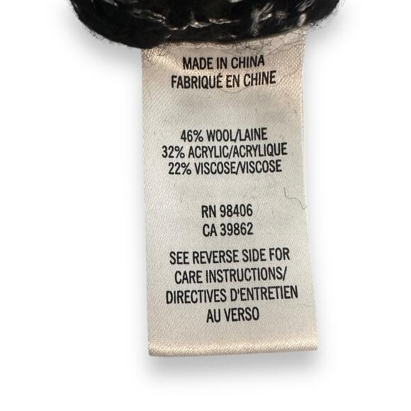 Theory Women's Sutton Athos Black Silver Mock Neck Sweater L Black Silver Wool - Picture 9 of 10